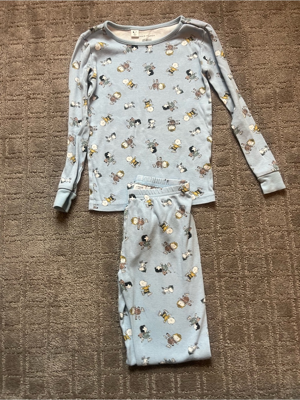 Light Blue Janie & Jack Kids' Pajama Set with Snoopy Print